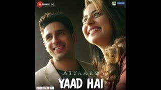 Yaad Hai // Aiyaary // New song lyrics
