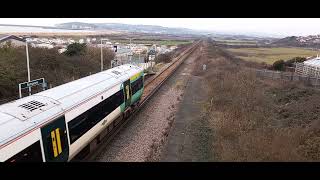 Trains Southern  377 317 arriving and departing Bishopstone 13 Jan 2024 @ 0900