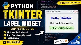 Tkinter Label Widget Full Guide 🔥 (Beginner to Advanced)