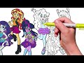 coloring pages equestria girls mane seven with spike how to color my little pony. easy drawing