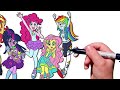 coloring pages equestria girls mane seven with spike how to color my little pony. easy drawing