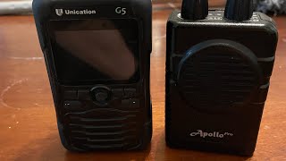 Unication G5 P25 pager vs Apollo VHF analog (Minitor III/IV clone) pager rambling