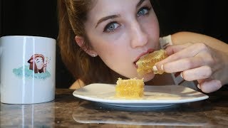 ASMR Eating Raw HoneyComb ~ Sticky, Satisfying Mouth Sounds