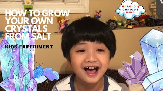 HOW TO GROW YOUR OWN CRYSTALS FROM SALT !! KIDS EXPERIMENT