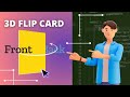 How to Create 3d Flip Card Effect on Hover Using HTML and CSS | CSS 3D flip card tutorial