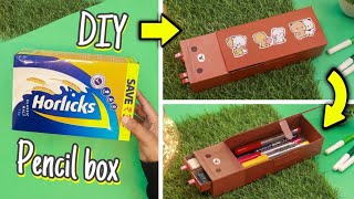 How to make pencil box from waste box and matchbox || Diy pencil box at home