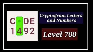 Cryptogram Level 700 Letters and Numbers