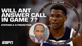 Stephen A. predicts Anthony Edwards will ANSWER THE CALL in Game 7 👀 | First Take