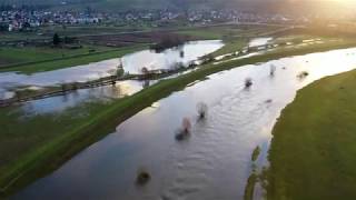 Hochwasser in der Ortenau - Februar 2020 - Kinzig aus der Luft