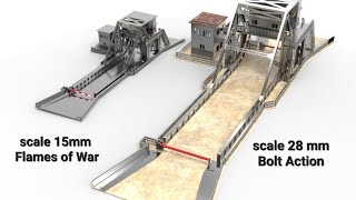 Projects for laser cutting Pegasus Bridge in scale 28 mm for game Bolt Action