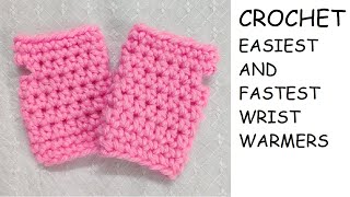 How to CROCHET the EASIEST AND FASTEST WRIST WARMERS for ANY SIZE (ABSOLUTE BEGINNER FRIENDLY)