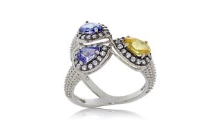 Rarities Tanzanite, Gem and White Zircon Ring