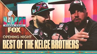Jason and Travis Kelce's hilarious moments from Super Bowl's opening night | NFL on FOX