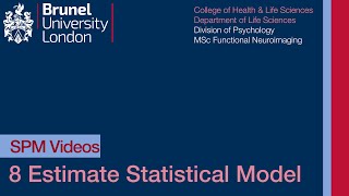 SPM Tutorial 08 - Estimate Statistical Model