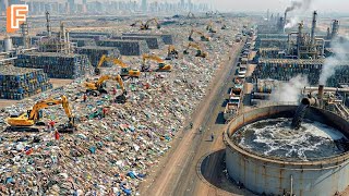How Plastic Waste Becomes Fuel Inside Massive Plastic Recycling Factory
