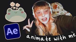 FREE animated scenes 🍓 animate with me! -- twitch starting soon screen in adobe after fx