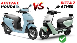 Honda Activa E VS Ather Rizta🔥 | Activa Electric लेना चाहिए या नही? | Range , Price | Honda Activa E