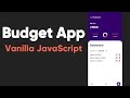 Create a Budget App in JavaScript, HTML and CSS | JavaScript Project For Beginners