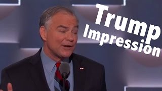 Tim Kaine does Trump impression at Democratic National Convention