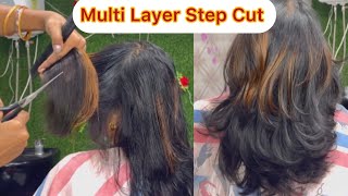 How to: Multi step Layer hair cut at home/ Butterfly Hair cut/advance layer haircut/3 step hair cut