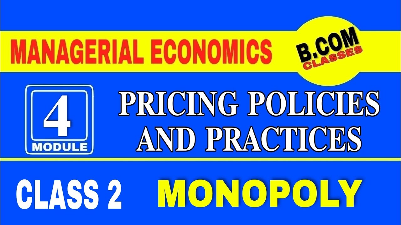 B.com|BBA Managerial Economics|Monopoly|Perfect Competition V/s ...