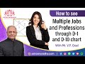 How to see multiple jobs and professions | Career in astrology | d10 chart | 10th lord professions