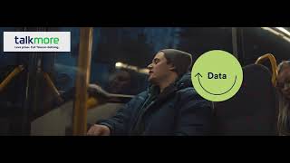 Talkmore - Helge på bussen. Mobilabonnement med data rollover.