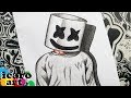 como dibujar a marshmello | how to draw marshmallow | como desenhar o dj marshmello