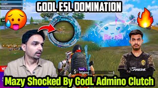 Mazy React on GodLike Domination in ESL Bgmi Tournament🔥🥵 Shocked By Admino Clutch😱