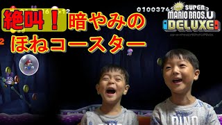 絶叫！ほねコースターに大興奮！！【スーパーマリオデラックスU】【暗やみのほねコースター】