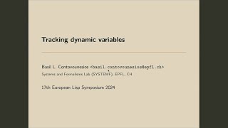 Lightning Talk: Tracking dynamic variables