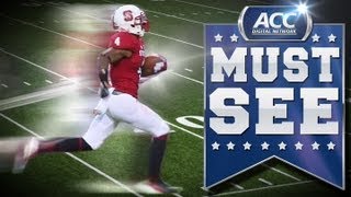 NCSU Tobais Palmer Takes Kickoff 100 Yards for Touchdown - ACC Must See Moment