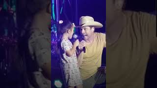 Dustin Lynch singing Thinking 'Bout You with 7 year old Julianne at Texas Motorplex!