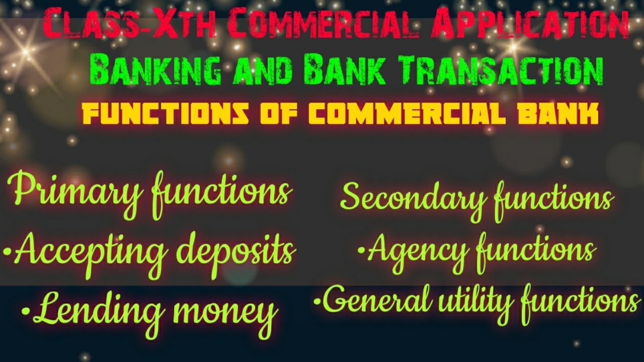 Functions Of Commercial Bank.. Primary Function And Secondary Functions ...