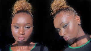 Natural Hair Big Messy Bun Tutorial Slayed Edges No Weave