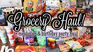 Grocery Haul + Meal Plan | Weekly Grocery Haul | Birthday Party Supplies Haul | Family of Four
