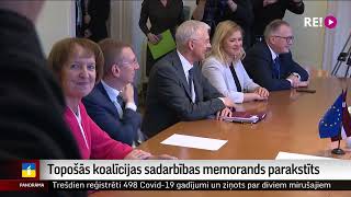 Topošās koalīcijas sadarbības memorands parakstīts