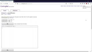 Array-2 (countEvens) Java Tutorial || codingbat.com