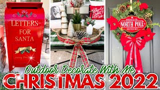 *NEW* OUTDOOR CHRISTMAS DECORATE WITH ME 2022 🎄 | EASY Outdoor Christmas Decorat