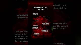 How To Make A Boy Like You