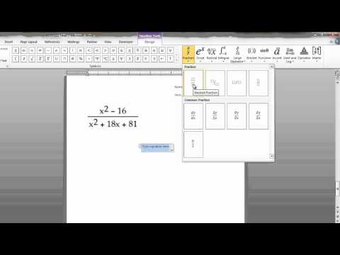 Writing Math Equations in Microsoft Word Writing Math Equations in Microsoft Word