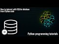 How to interact with SQLite database from python code