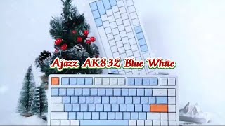 Details of Ajazz AK832 Low Profile Keyboard-Blue White with first snow atmosphere❄