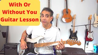U2 With Or Without You - Four Chord Easy Beginner Guitar Song