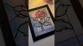 Make a stained glass rose 🌹 using plastic wrap and markers #artidea