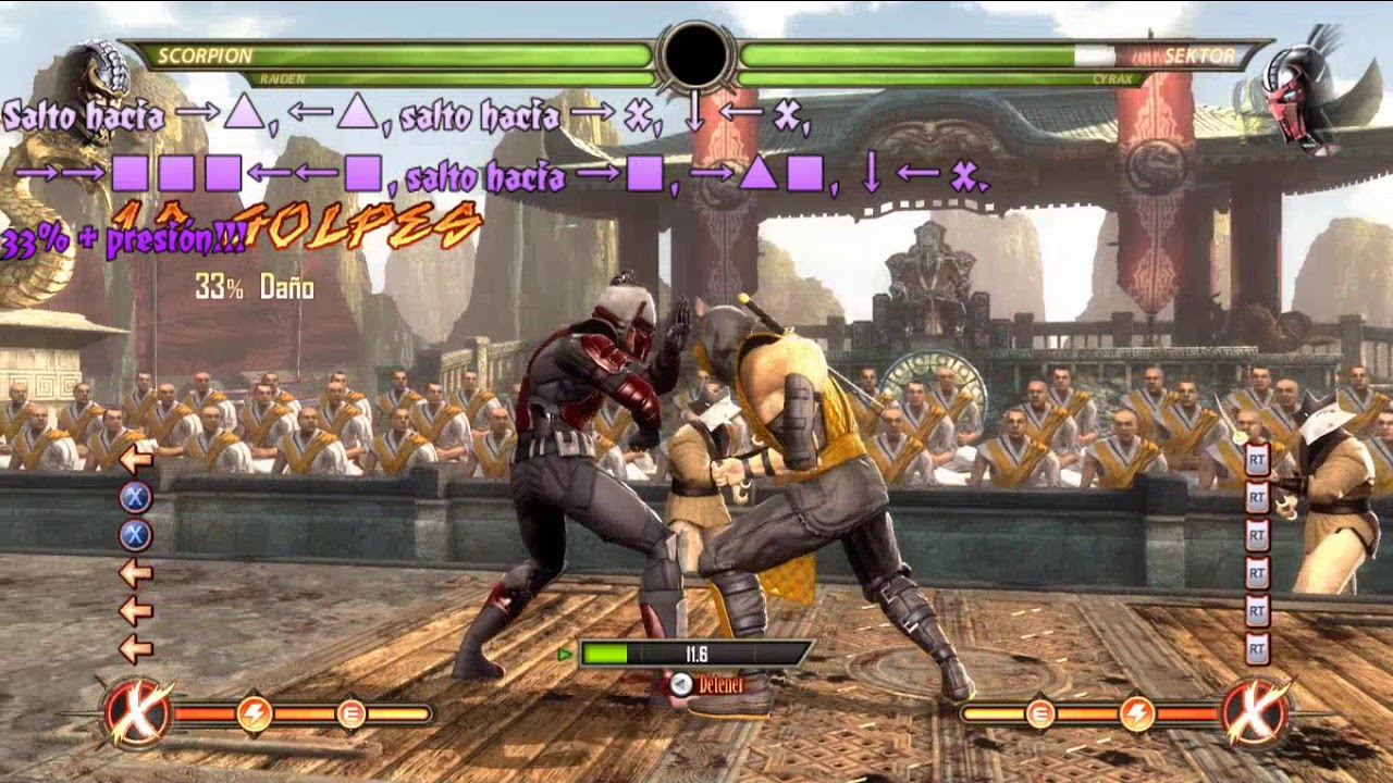 SCORPION LOS MEJORES COMBOS MORTAL KOMBAT 9 - YouTube