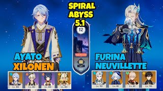 (F2P)C0 Ayato Xilonen & C0 Neuvillette Furina-Spiral Abyss| Genshin Impact Moible