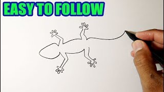How to draw a lizard | EASY TO FOLLOW