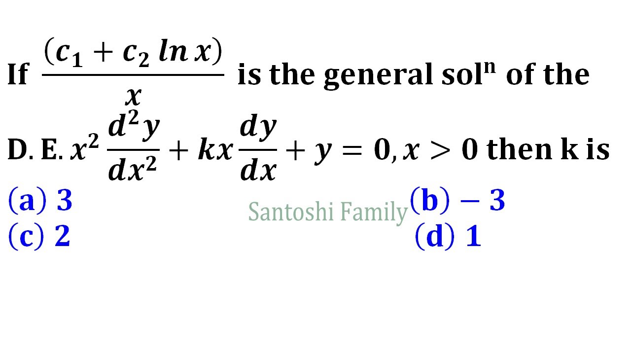 Cauchy Euler Differential Equation Homogeneous Linear Differential ...