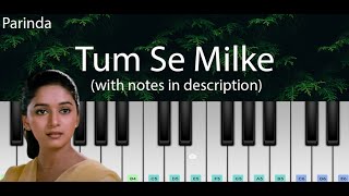 Tum se milke (Parinda) | Easy Piano Tutorial with Notes In Description | Perfect Piano